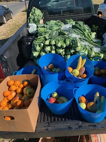 Produce baskets for distribution